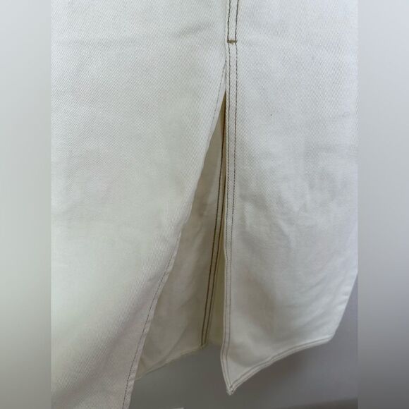 Blank NYC Denim Maxi Slit Skirt Sz 26 Ecru Off White - Picture 5 of 8